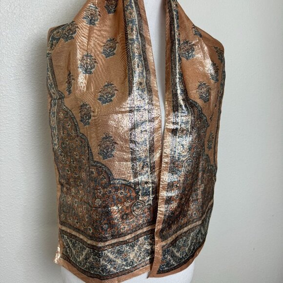Oscar de la Renta Accessories - Vintage Oscar de la  Renta Brilliant Metallic Scarf
